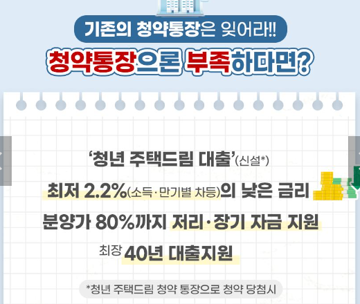 청년 주택드림 청약통장 차별점 연계성