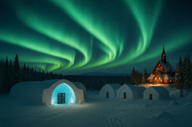 스웨덴 여행, 키루나, 오로라 관측, 아이스 호텔, 사미족 문화, 겨울 액티비티, 개썰매, 스노모빌, 아비스코 국립공원, 북극권 여행, 순록, 라플란드, 백야 현상, 극야, 키루나 교회, 겨울 여행