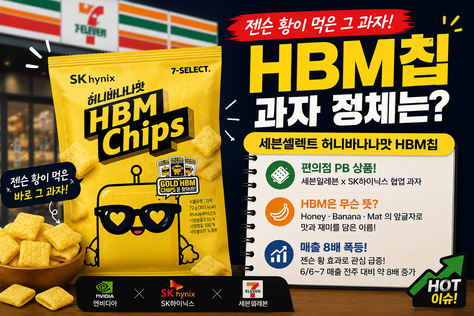 세븐셀렉트 허니바나나맛 HBM칩 과자 실물 이미지