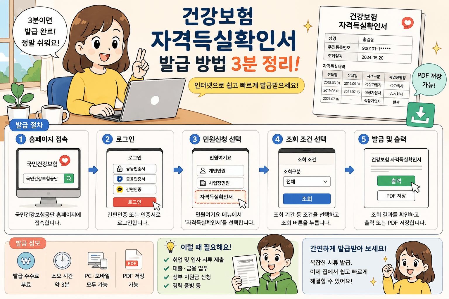 건강보험 자격득실확인서 발급 방법