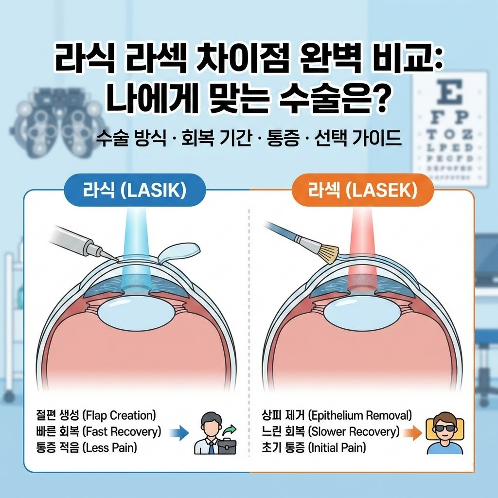 라식 라섹 차이점 완벽 비교