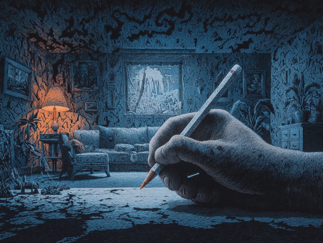 거대한-손이-연필을-들고-그리는-집-내부-이미지