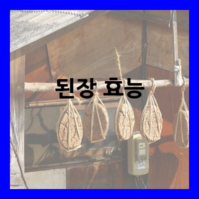 된장 효능