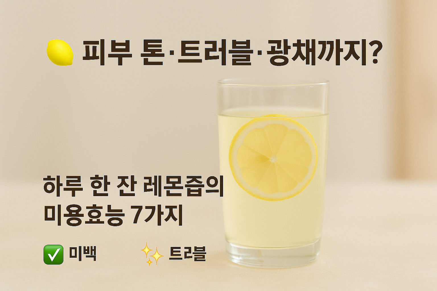 🍋 레몬즙으로 피부 톤·트러블·광채까지? 미용효능 7가지 정리