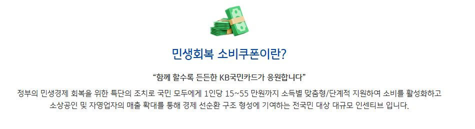 민생회복 소비쿠폰 국민카드 신청방법 바로가기