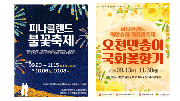 피나클랜드 불꽃축제 &amp; 국화축제 포스터 이미지