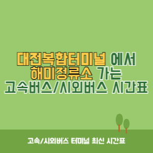 대전복합터미널에서 해미정류소 가는 시외버스 시간표 최신정보