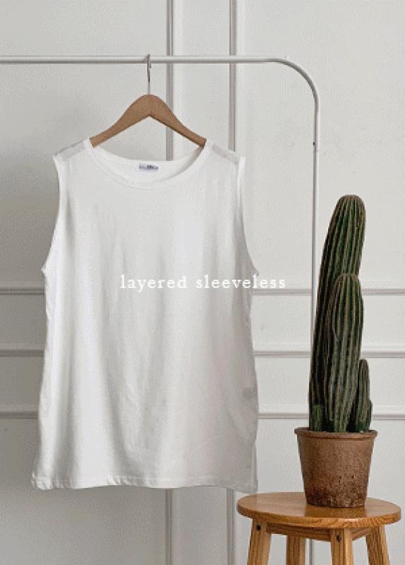 굿코디 레이어드 나시 티셔츠