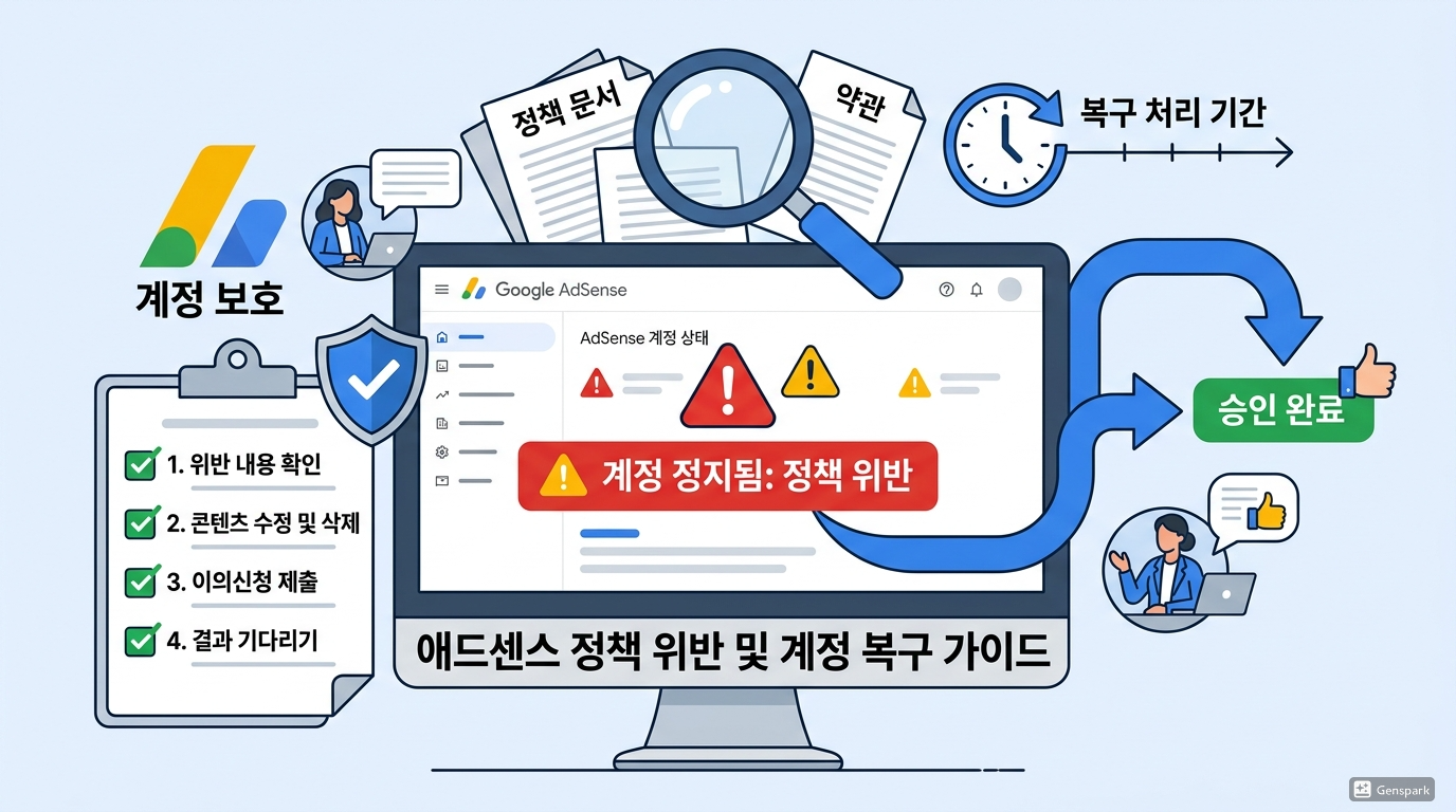 애드센스 계정 정지 (정책 위반, 이의 신청, 복구 전략)