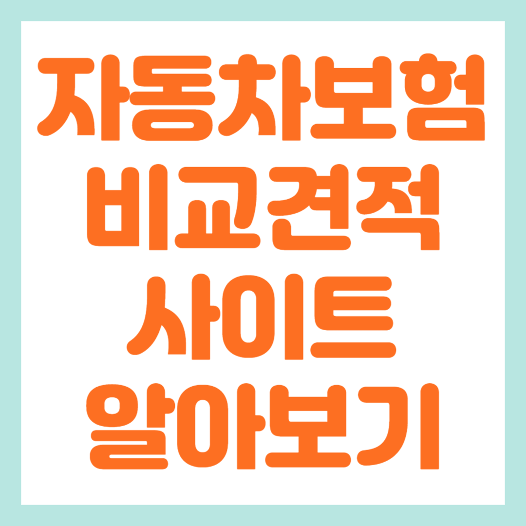 자동차보험료 비교견적 사이트 알아보기