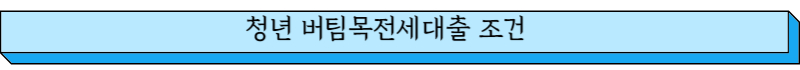 청년 버팀목대출 조건