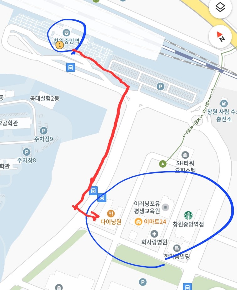 창원중앙역 근처 식당가