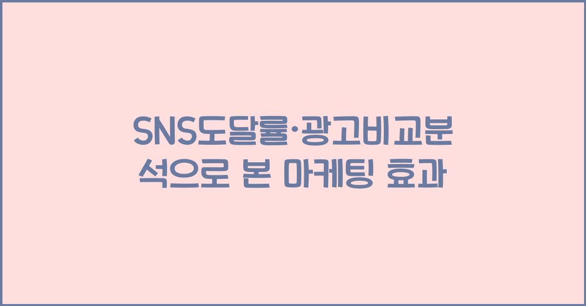 SNS도달률·광고비교분석