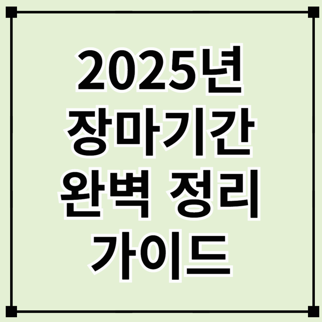 2025년 장마기간 완벽 정리 가이드