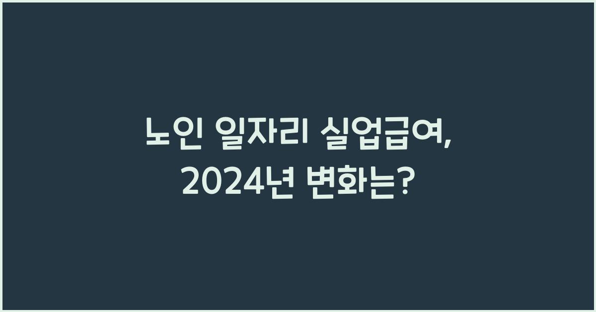 노인 일자리 실업급여