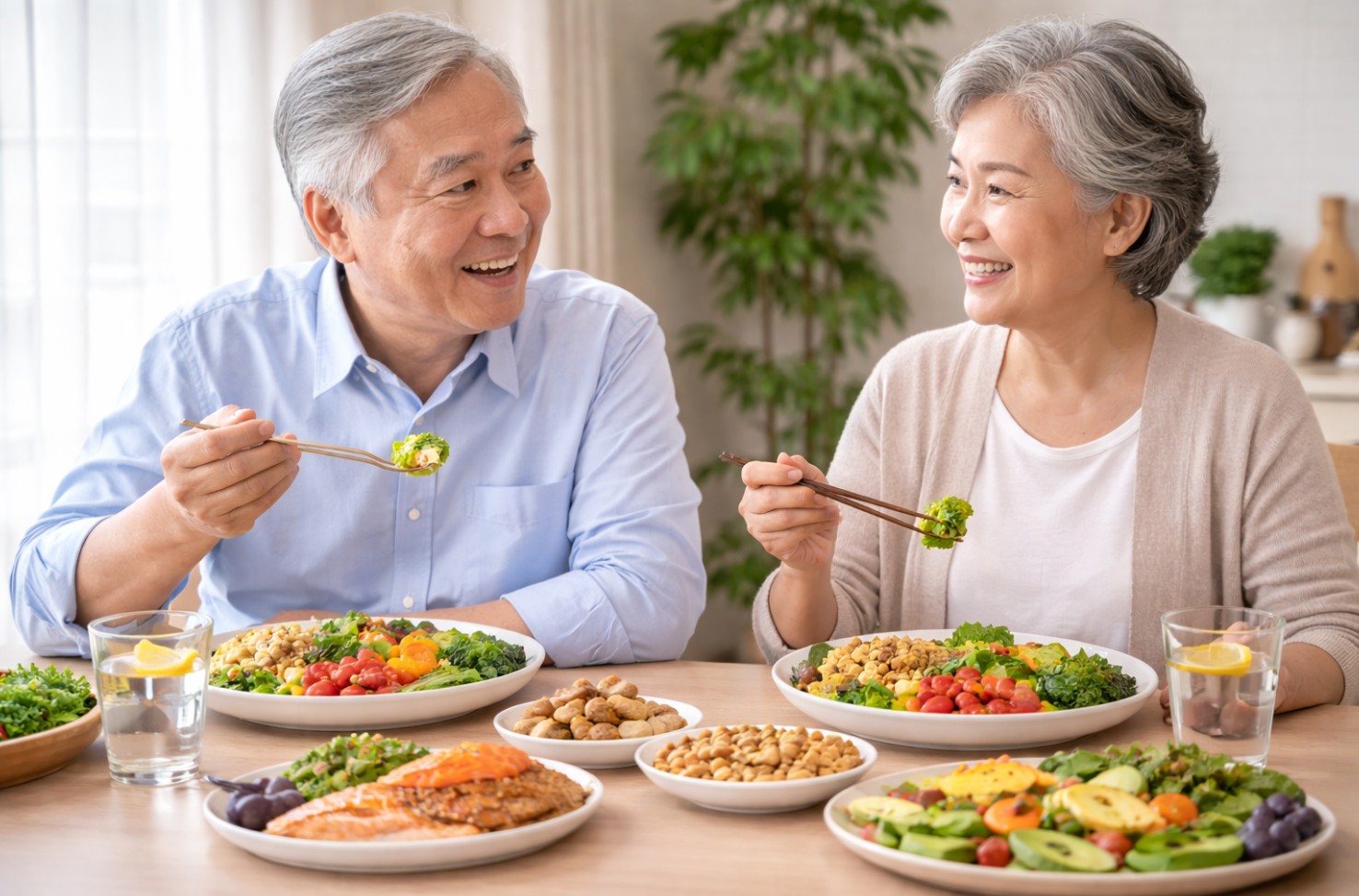 노년층 뇌졸중 예방 뇌건강 영양소 식사 모습