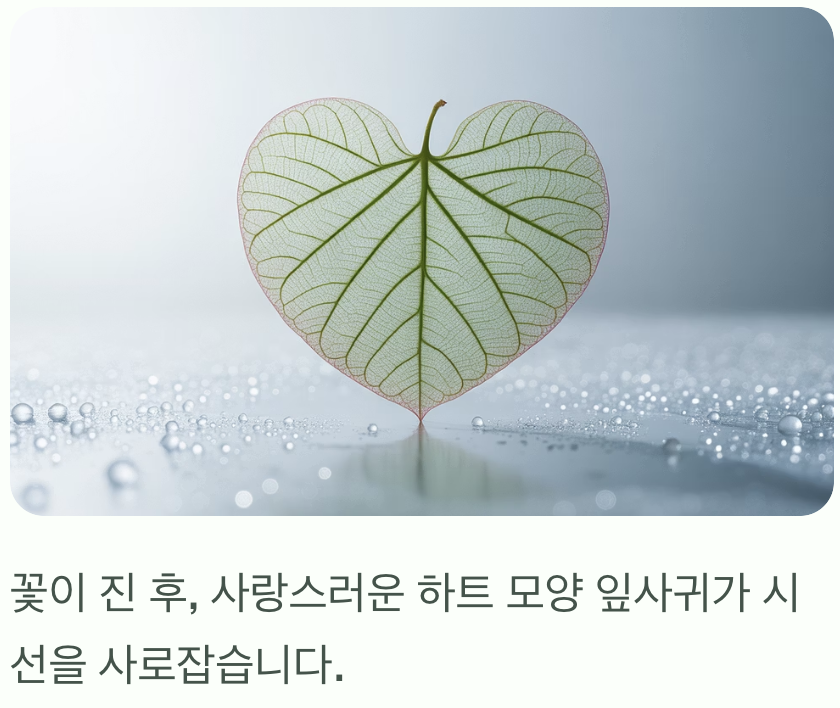사랑을 품은 '하트' 모양 잎사귀