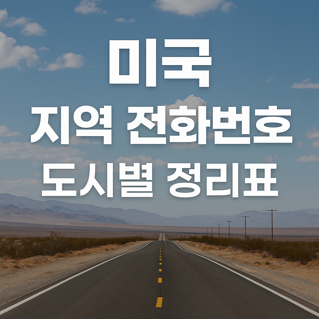 미국 지역 전화번호 도시별 정리표