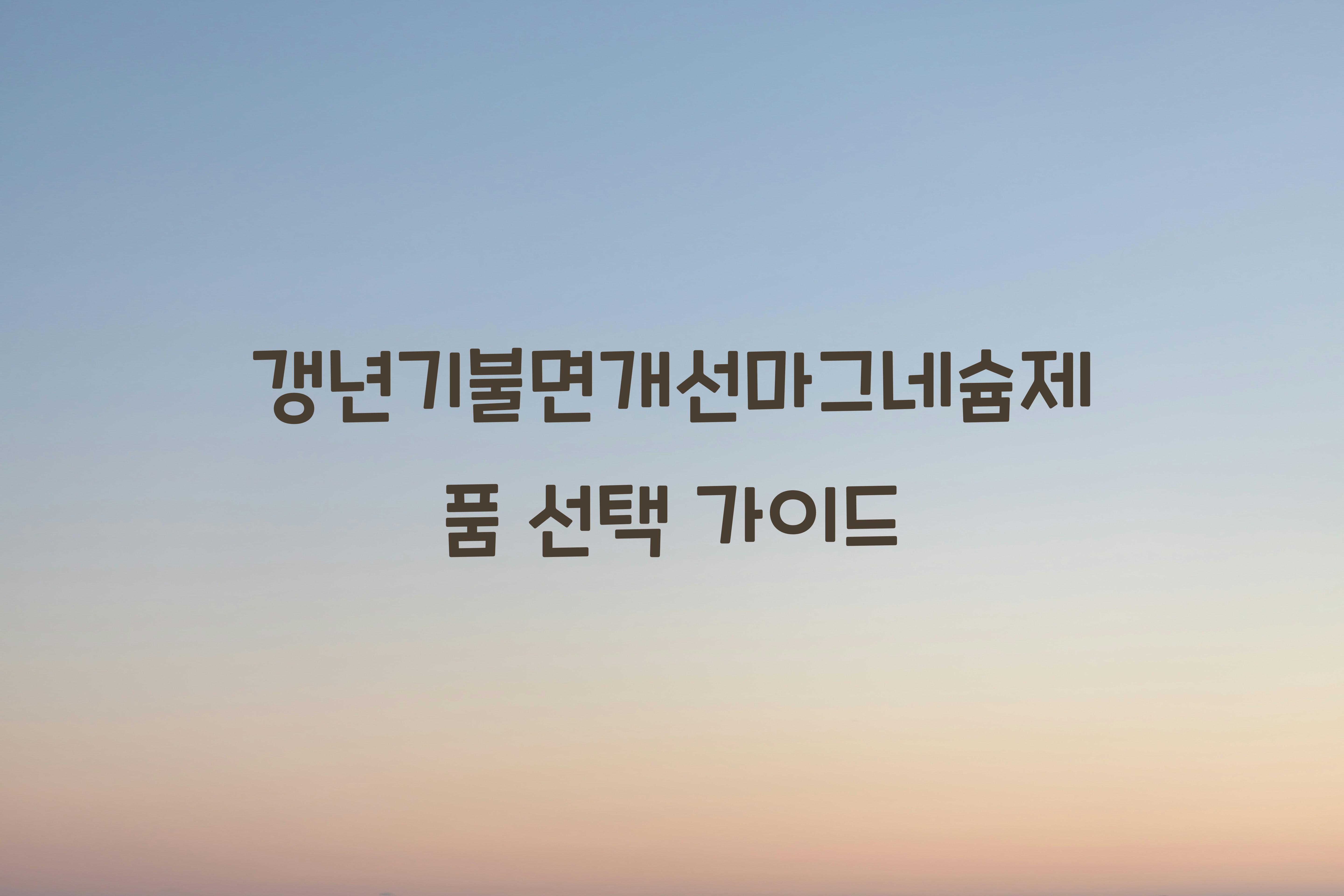 갱년기불면개선마그네슘제품