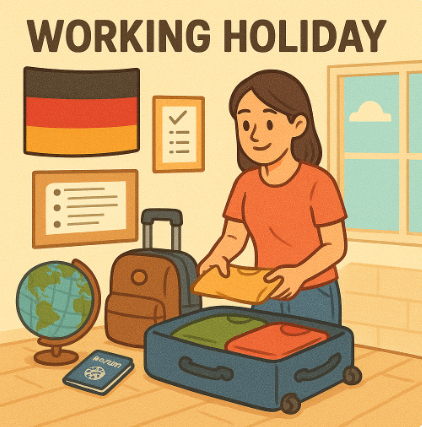 독일로 워홀가기 위해 준비하는 모습