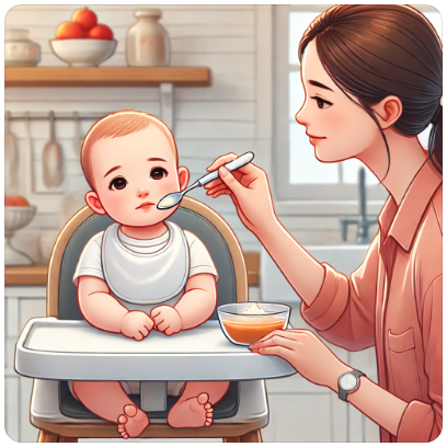 이유식 거부하는 아기 이미지