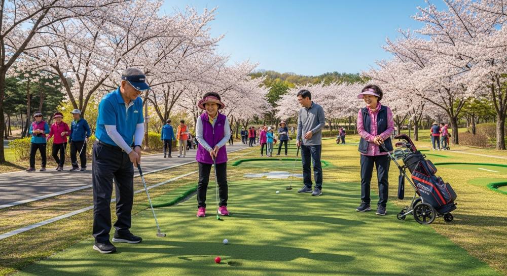 파크골프 를 즐기는 사람 사진