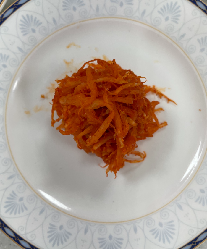 한식조리기능사 실기시험 준비 - 더덕생채 - 완성 작품