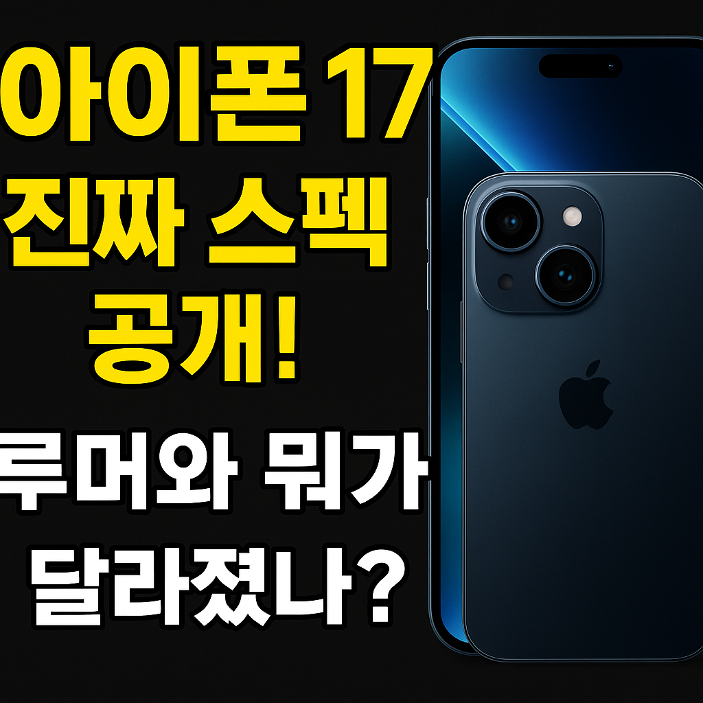 아이폰 17 루머 vs 실제 출시 스펙&middot;외형 총정리