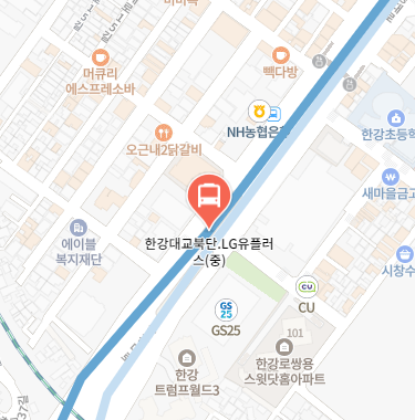 한강대교북단.LG유플러스에서 인천공항 리무진 공항버스(6001번) 지도 위치