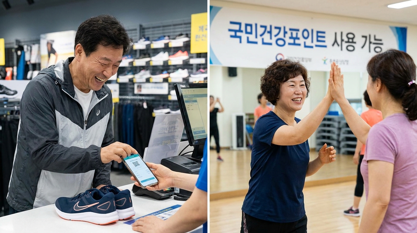 국가 건강검진 사후 관리로 제공되는 포인트 혜택 활용 모습