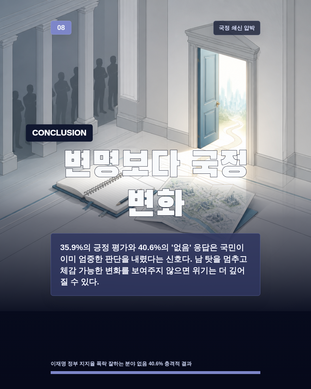 변명보다 국정 변화