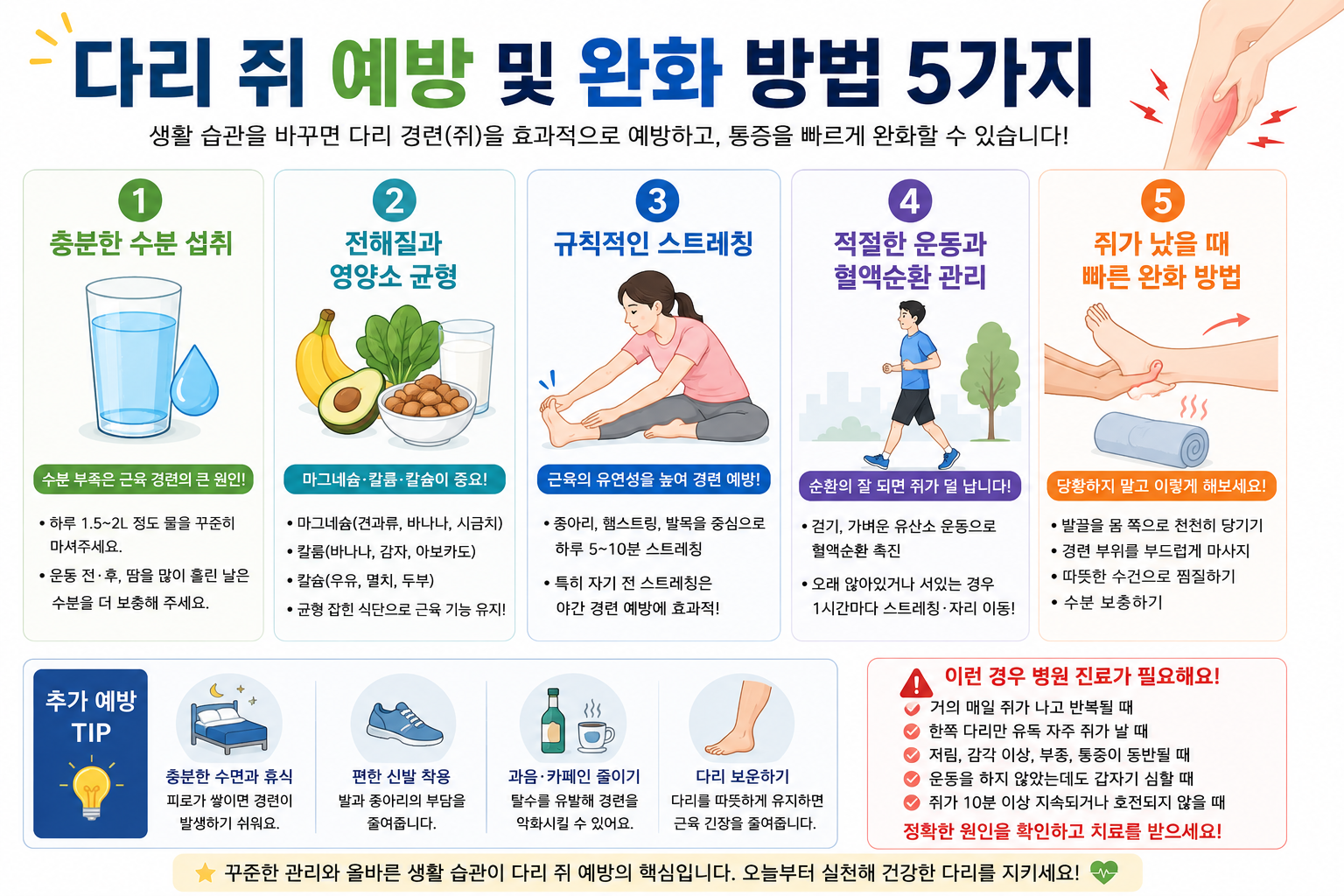 다리 쥐 예방 및 완화 방법 5가지 이미지