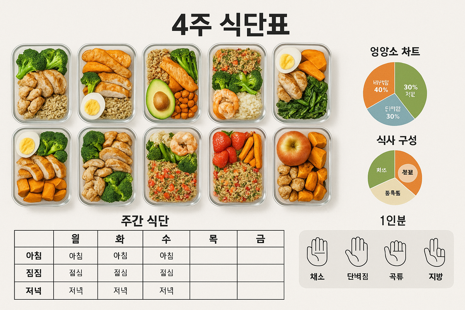 🍽️ 다이어트 식단표 4주 완성 - 영양사가 만든 무료 다운로드