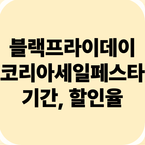 한국 블랙 프라이데이 세일기간
