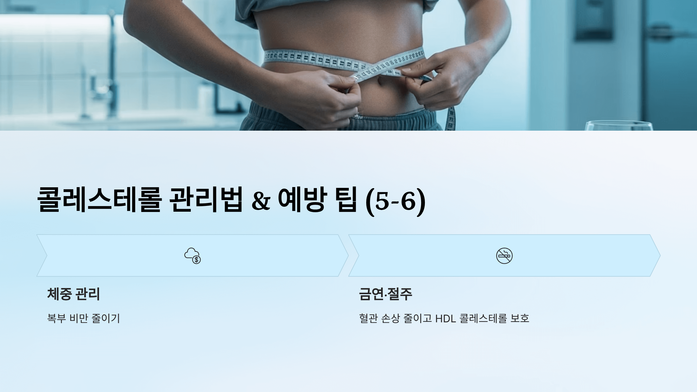 콜레스테롤 낮추는 방법 사진입니다.