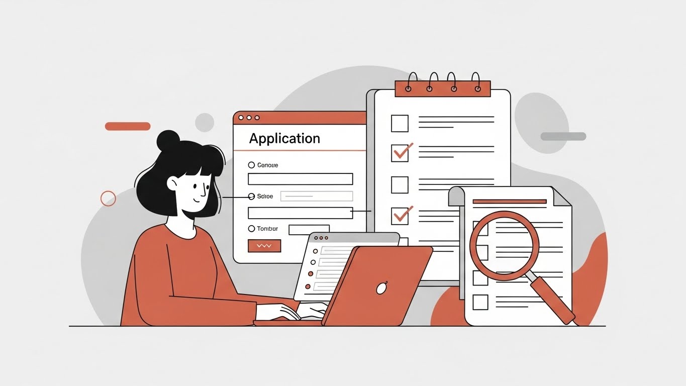 노트북으로 두루누리 사회보험료 지원 온라인 신청서를 작성하는 모습, 간편하고 명확한 신청 과정을 강조.