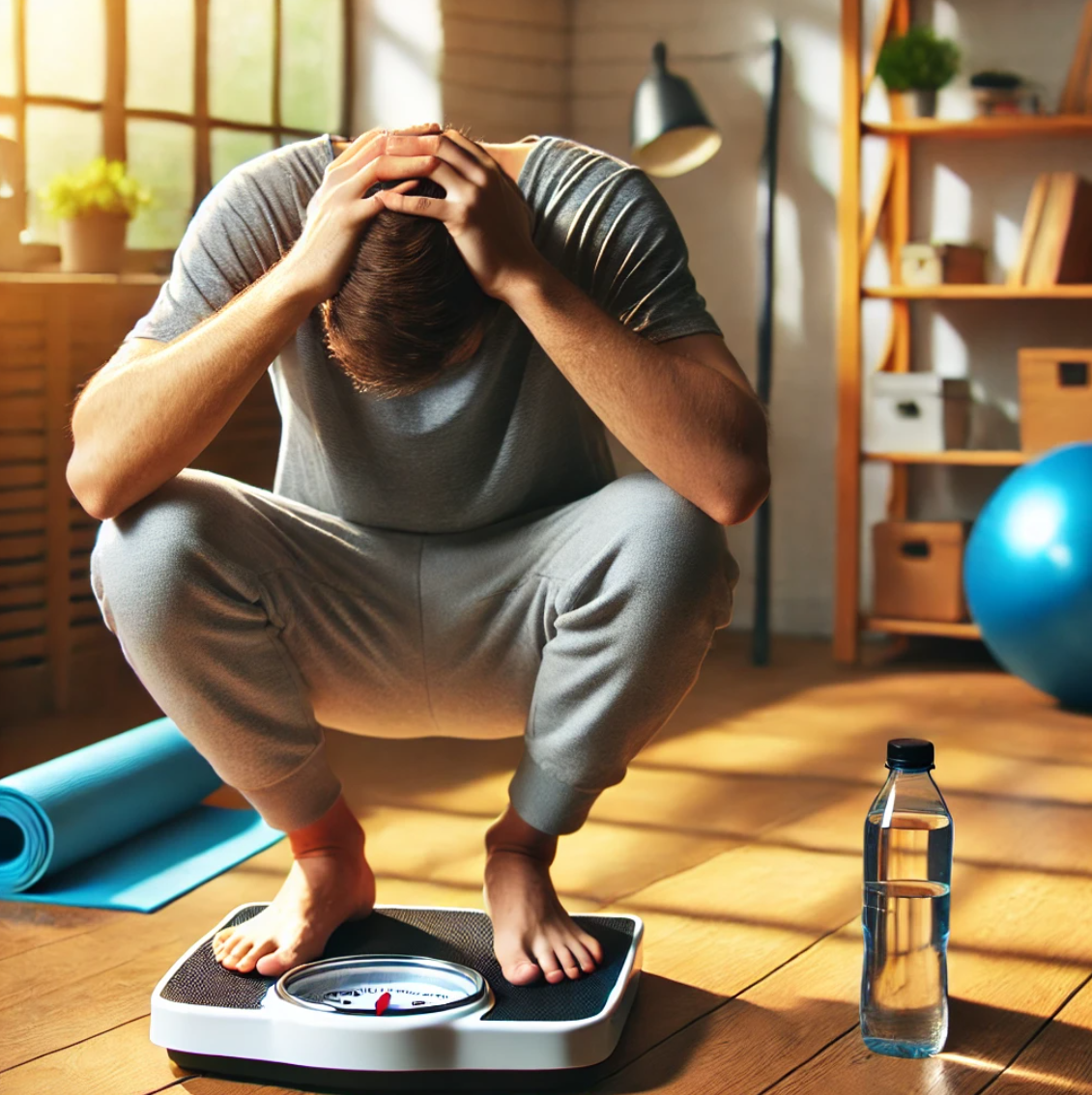 다이어트 정체기를 겪고 있는 모습