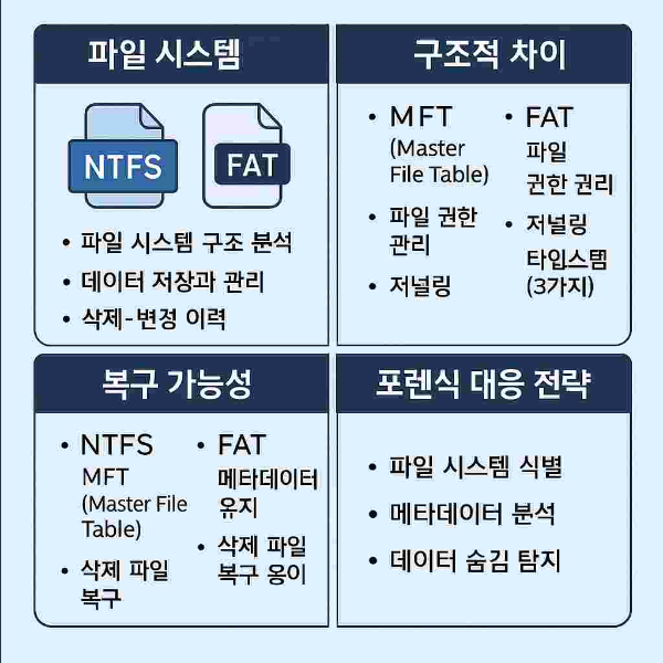 파일 시스템 포렌식 – NTFS와 FAT의 구조적 차이