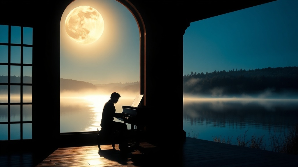 쇼팽피아"쇼팽 피아노 협주곡 1번 '해설과 감상' 중 2악장의 "달빛" 이미지