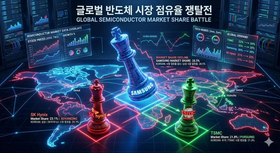 Alt 태그: 삼성전자 파업에 따른 글로벌 반도체 경쟁 구도 변화 및 수혜 기업 분석