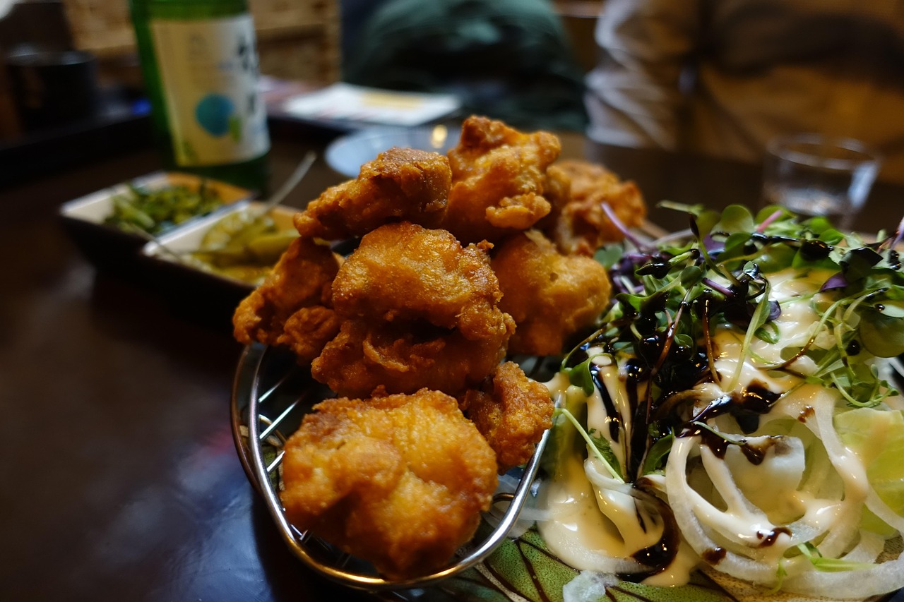 한국음식 치킨과 소주