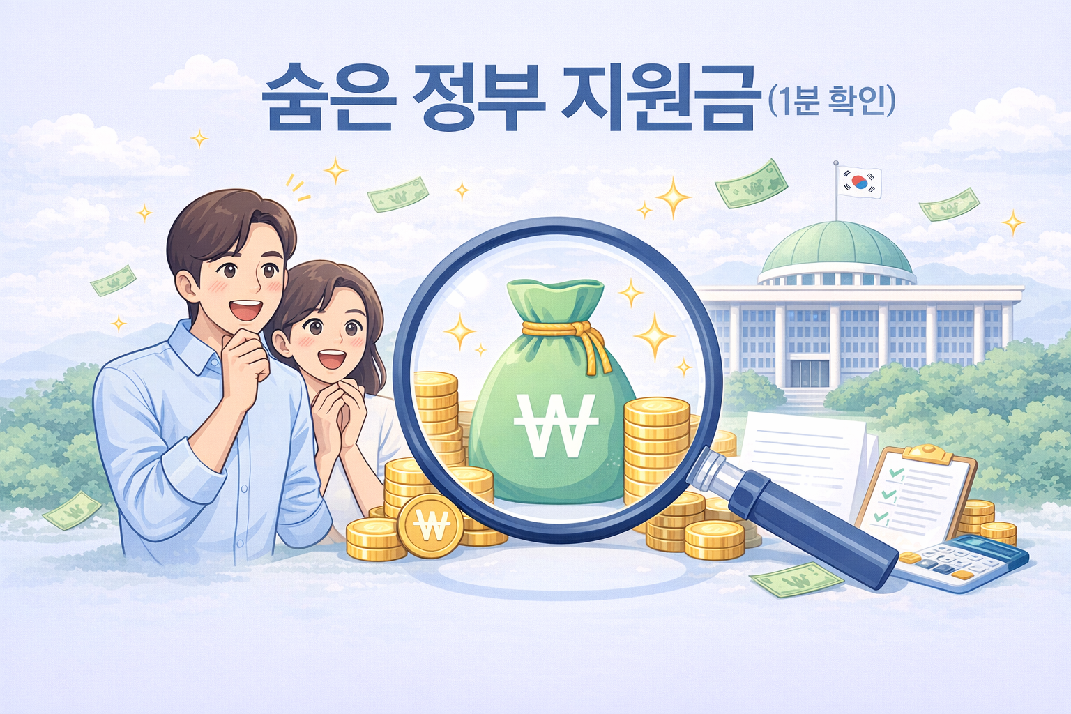 숨은 정부지원금 조회 방법 (1분 확인)