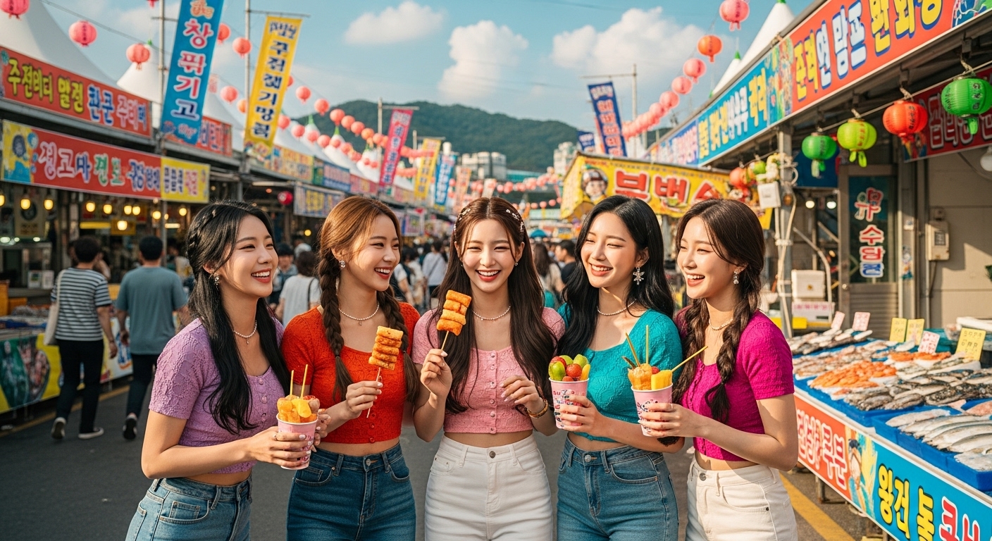 축제를 즐기는 여성들