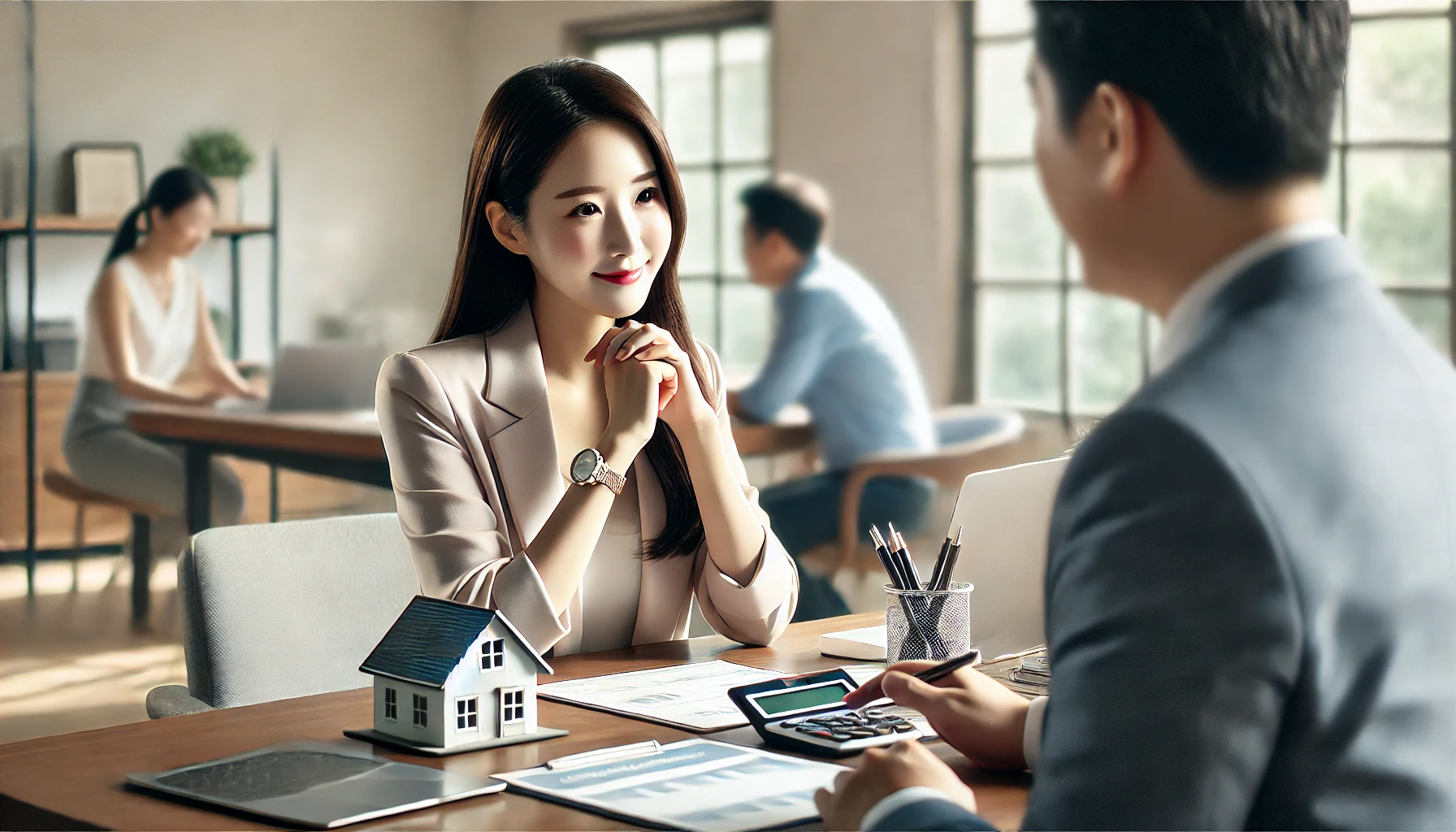 주택연금 비용 관련 상담하는 이미지