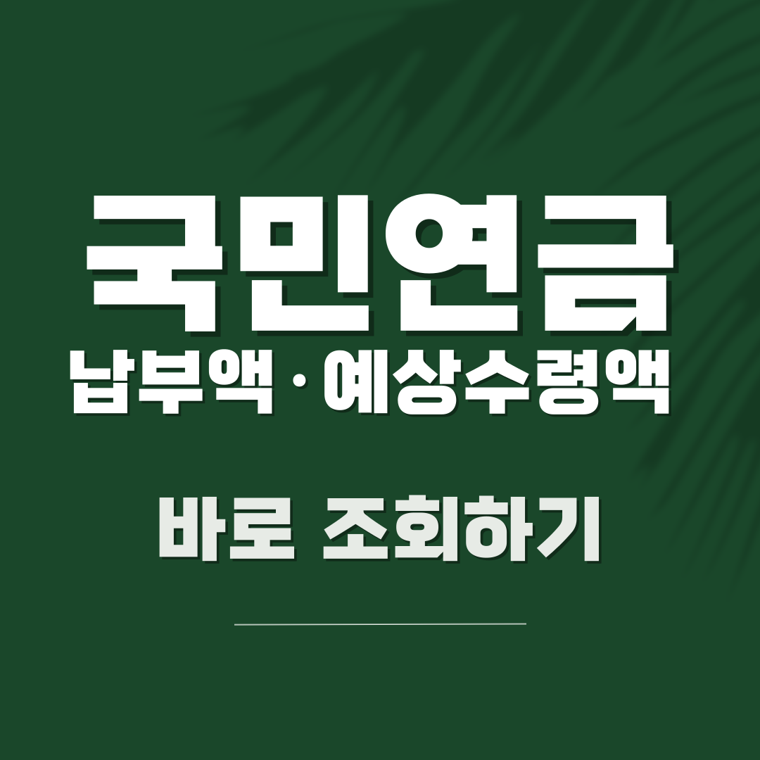 국민연금 납부액 조회
