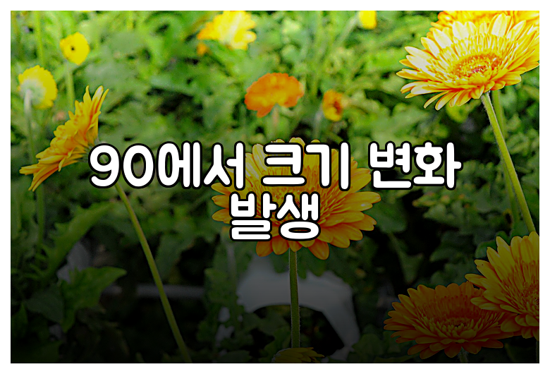 90에서 크기 변화 발생