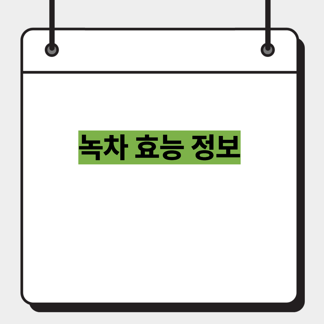 녹차 효능 정보 1