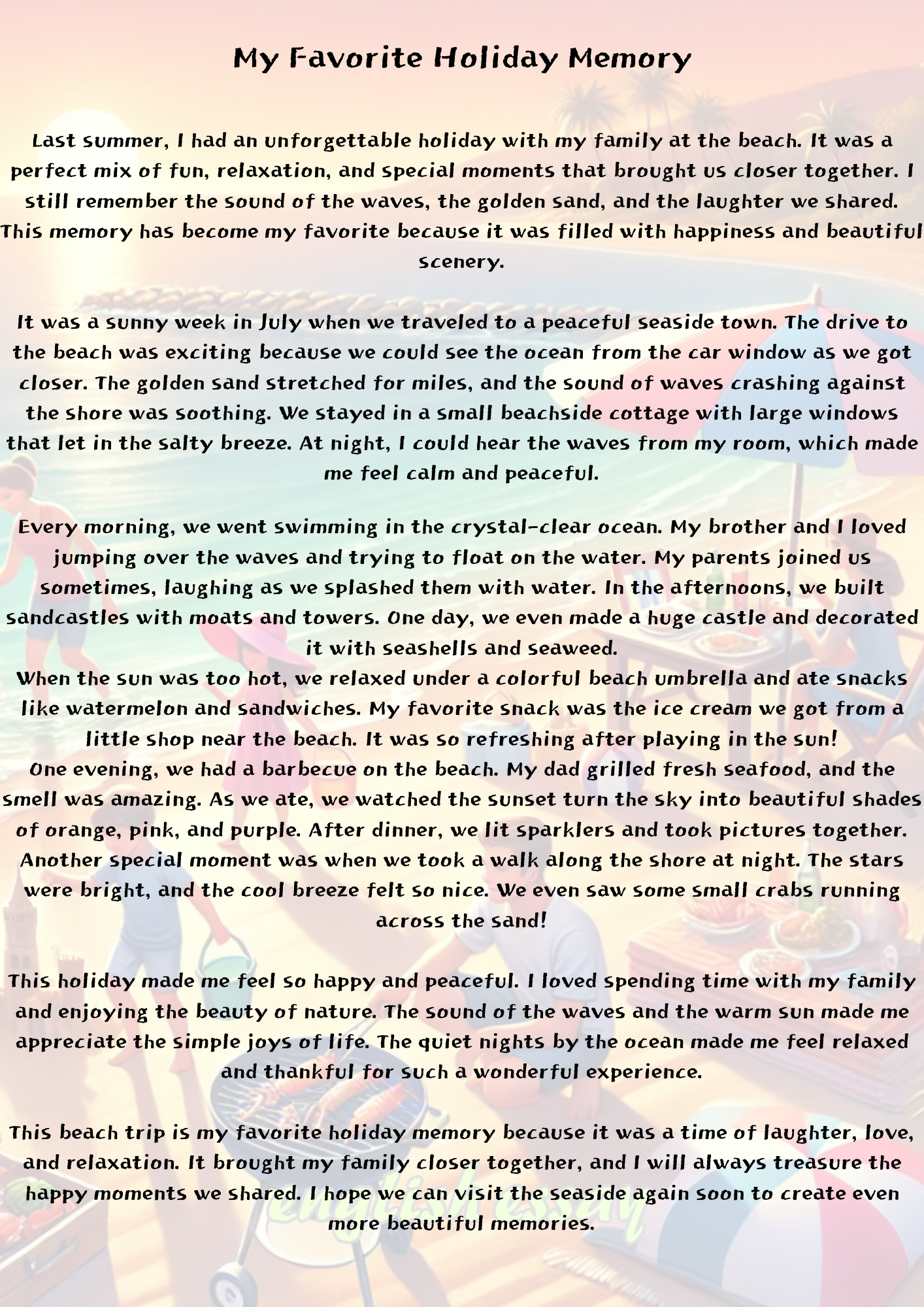 My Favorite Holiday Memory