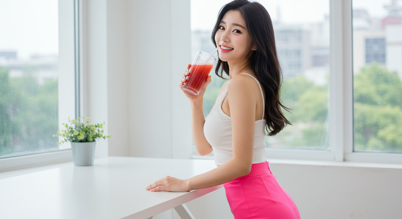 장건강 음료 섭취중
