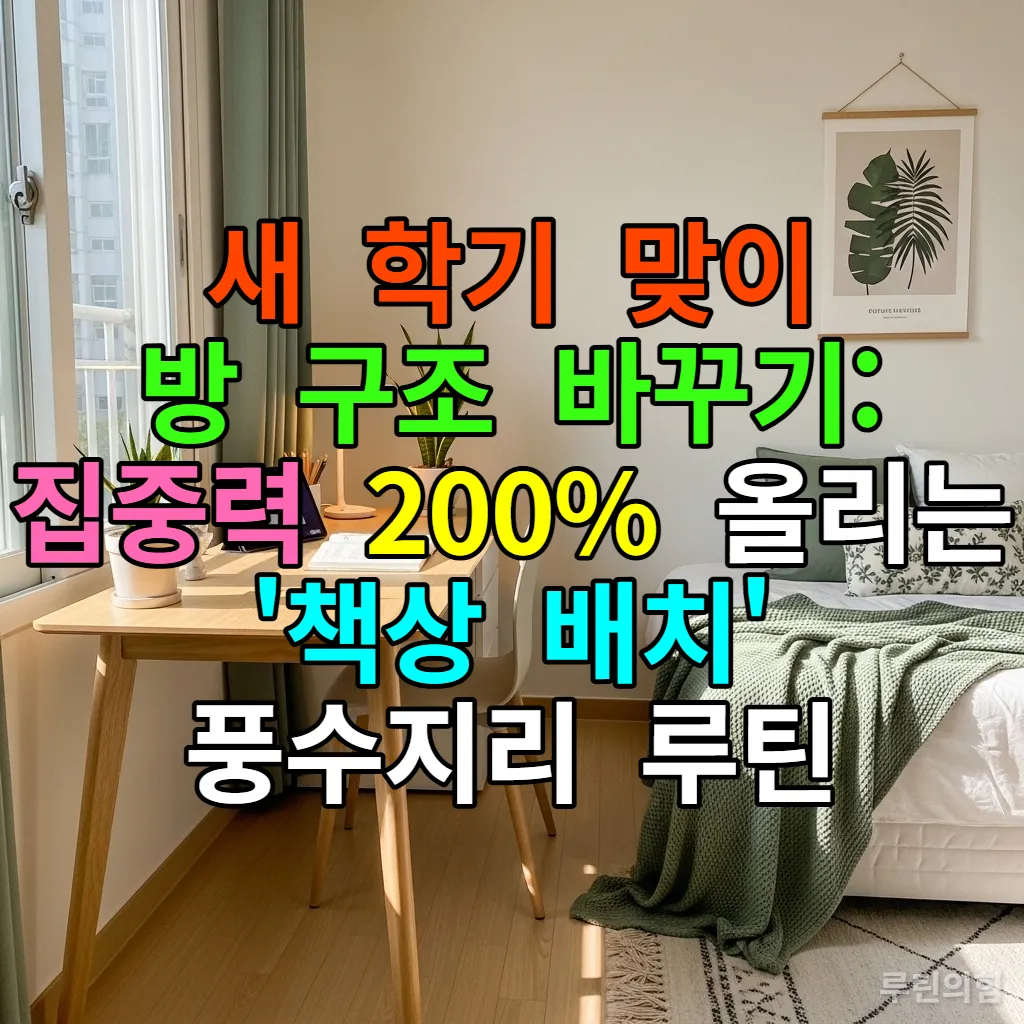 2026년 트렌드가 반영된 한국 학생의 깔끔하고 집중력 높은 공부방 인테리어